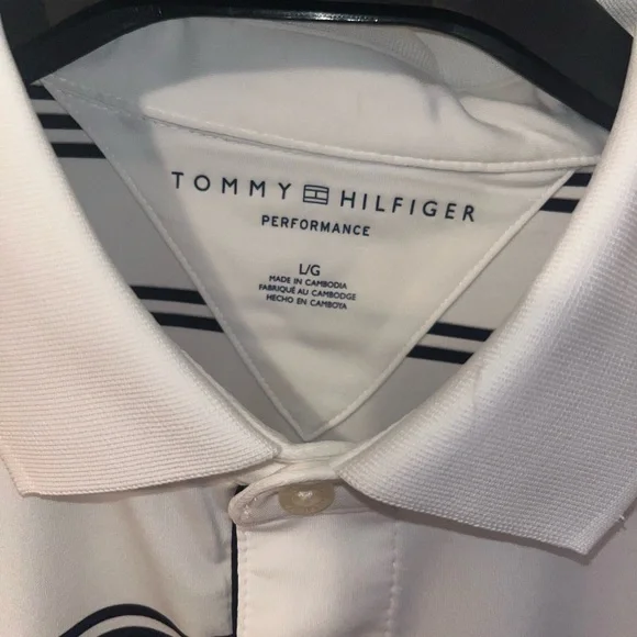 Tommy Hilfiger White and Black Polo Shirt Classic Design - Picture 7 of 7